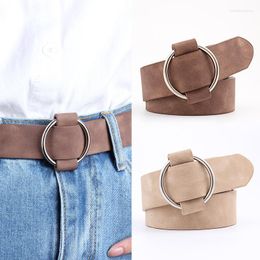 Belts PU Leather Belt Needleless Round Buckle Pin Jeans Ladies Vintage Female Waistband Fashion Wide Wholesale