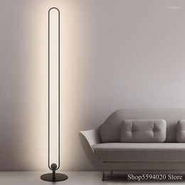 Floor Lamps Modern Circular Lamp Acrylic Lampshade Vertical Led For Living Room Bedroom Standing European