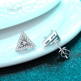 Stud Earrings Inbeaut 925 Silver Total 1 Ct Excellent Cut D Colour Pass Diamond Test Triangle Moissanite Party Girl Fine Jewellery