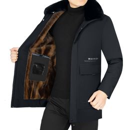 Men's Down Parkas NEEDLESNOAH Thicken Mens Winter Coat Hooded Fleece Liner Warm Casual Men Parka Jacket Windproof Outdoor Clothing Fur Collar 221202