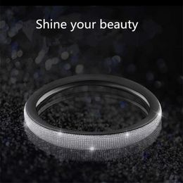 2022 Bling Diamond Rhinestones Crystal Car Steering Wheel Cover PU Leather Auto Accessories Case Car Styling313y