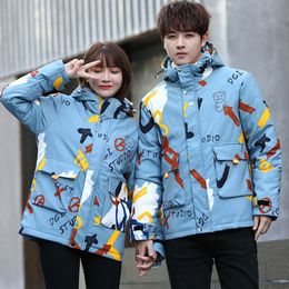 Men's Vests Youth Down Jacket Short Graffiti Little Evil Bear Demon Hooded Harajuku Streetwear Couple White Duck Outdoor Coats 221201
