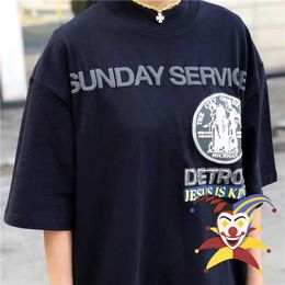 Men's T-Shirts Cpfm Jesus Is King New York State Patch T-shirts Men Women Sunday Service Top Tees T Shirt T221130
