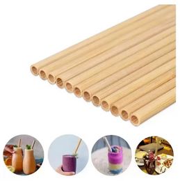 Natural 100% Bamboo Drinking Straws Eco-Friendly Sustainable Bamboo Straw Reusable Drinks Straw for Party Kitchen 20cm C1202
