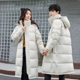Men's Vests Fashion Couples White Duck Down Jacket Korean Work Clothes Men Lengthened Over Knee Thicken Warm Outdoor Winter Coats 221201