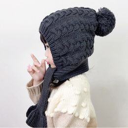 Sciarpe per bambini Avvolge cappello sciarpa un berretto caldo più berretto di lana per ragazze in velluto