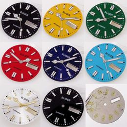 Watch Repair Kits 29mm Stainless Steel Dial And Hands For 24 Jewels NH36A Movement With Date Week Window