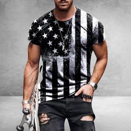 Men's T Shirts 2022 T-shirt American Flag Print Summer Round Neck Cool Oversize Muscle Streetwear Clothing Tshirt Men