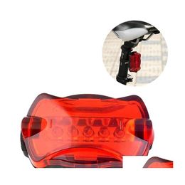 Other Lights Lighting Tra Bright Bike Bicycle Light Rear Tail Lights Reflector 5 Red Led 6Function Taillight Lantern Accessories D Otaol