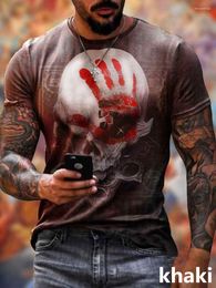 Men's T Shirts Old Man T-shirt Palm Print 3D Shirt Skull Personality Tshirt Gothic STREETWEAR