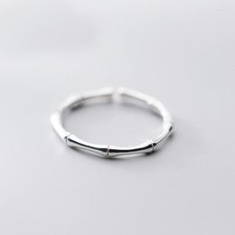 Cluster Rings MloveAcc Real 925 Sterling Silver For Women Bamboo Joint Simple Small Adjustable Midi Finger Bands Ladies Girl Jewellery