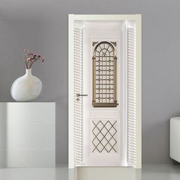 Other Decorative Stickers PVC SelfAdhesive Door 3D Stereo Relief European Style Line Wallpaper Living Room Bedroom Waterproof Decals 221203