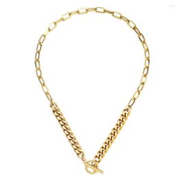 Chains Style Stainless Steel Mix Cuban Link Chain Choker Necklaces For Women Men Bohemian Toggle Jewelry