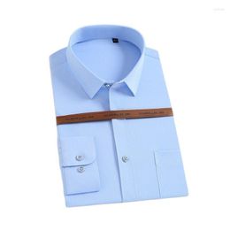 Men's Casual Shirts 2022 No Pockets Thin Solid Color Business Formal Soft Cozy Short-sleeved Shirt Men Slim Fit Non-iron Work