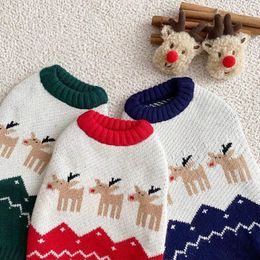 Dog Apparel Classic Christmas Deer Clothes Pet Knit Sweater Autumn Winter Teddy Pullover Bichon Warm Year's