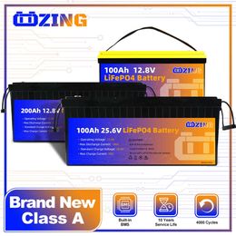 BRAND NEW 12V 24V 100AH 200AH LiFePO4 Battery Rechargeable Batteries Pack Solar System Complete For RV Golf-Cart EU US duty free