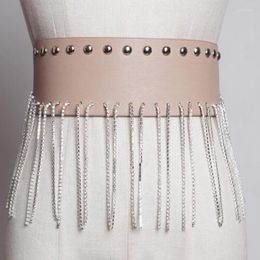 Belts 2022 Fashion Women Luxury Tassel Chain Crystal Belt Rhinestone Wide Bride Cool Femme Waistband Straps Accessories