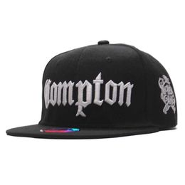 Ball Caps Compton camouflage embroidered baseball Korean brim flat cap hip-hop dance black white hat for men and women 1203