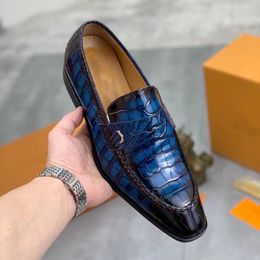 Men 'S Leather Shoe Loafers Dress Shoes Men Dresses Shoess Crocodile Pattern Luxury Fashion Formal Wedding Gentleman Male Designer mkjkkk000002