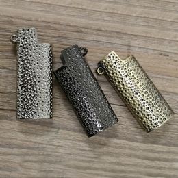 Colourful Smoking Metal Meteorite Crater Style Replaceable Inside Lighter Case Sheath Casing Shell Protection Sleeve Pendant Ring Herb Tobacco Cigarette Holder