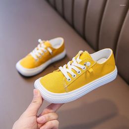 Athletic Shoes Autumn Kids Canvas Solid Colour Boys Sneakers Flat Heels Children Student Casual Size 23-34 SYM004