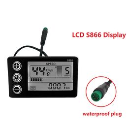 E-bike LCD Display Meter S866 24V 36V 48V 60V Intelligent Control Panel with Waterproof Plug Electric Bicycle Parts Conversion