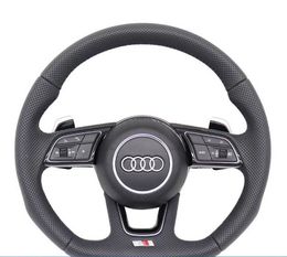 Customised Car Steering Wheel Cover Genuine Leather For Audi A3 A4 Avant A5 A1 Sportback Q2 2016-2019