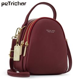 School Bags Fashion Leather Mini Backpack Purse for Women Ladies Tote Multi-Function Luxury Shoulder Bag Messgner Mochila Feminina 221203