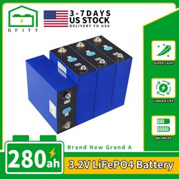 3.2V 280Ah Lifepo4 Battery High Capacity 8PCS Deep Cycle DIY 12V 24V 48V Batteri Pack New Solar Forklift For EU US Tax Exemption