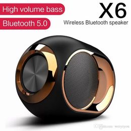 Altoparlanti portatili Hifi Tf con subwoofer Fm Altoparlanti wireless Soundbox Adattatore per set di altoparlanti esterno impermeabile X6 Soundbar Bluetooth Tws Cavo Aux Riproduci musica