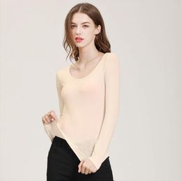 Women's Blouses Spring Blouse Solid Colour Comfortable Warm Friendly To Skin Base Top Women T-shirt For Home