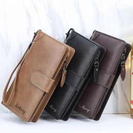 Wallets Wallet Male PU Leather Men Zipper Long Purse Clutch Business K43