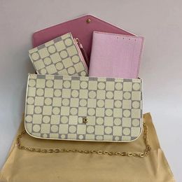 Designer Umhängetaschen Frauen Handtasche Geldbörse Set Design Dame Messenger Bag Klassisches Muster Echtes Leder Kette Handtaschen top99 003