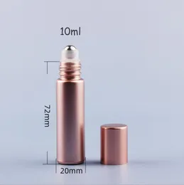 5ml 10ml Roll On Perfume Clear Bottle Glass Metal Roller Ball Essential Oil Fragrance Container Rose Gold