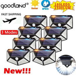 Garden Decorations Goodland 180 100 LED Solar Light Outdoor Lamp Powered Sunlight Waterproof PIR Motion Sensor For Decoration 221202