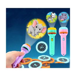 Novelty Lighting Led Novelty Lighting Baby Slee Storey Book Flashlight Projector Torch Lamp Toy Early Education For Kid Holiday Birth Otttr