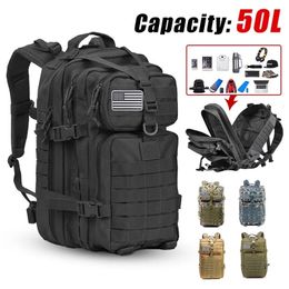 Outdoor Bags 50L Large Capacity Men Army Military Tactical Backpack 3P Softback Waterproof Bug Rucksack Hiking Camping Hunting 221203