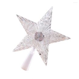 Strings Christmas LED Lights Treetop Five-pointed Star Transparent Decor Lamp Battery Powered