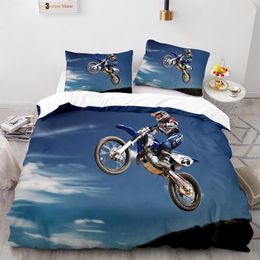 Bedding sets Motorcycle Rider Duvet Cover Dirt Bike Set Motocross Quilt for Men Durable Queen King Polyester Comforter 221206