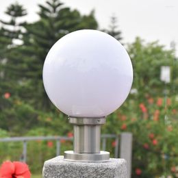 Stainless Steel Ball Shape Outdoor Light Garden Pillar Lawn Exterior Lamp Decoration