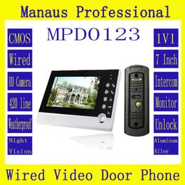 Video Door Phones Handfree Intercom One To Doorphone Kit Configuration High Quality Smart Home 7" LCD Screen Phone D123a