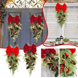 Decorative Flowers Autumn Wreath Candle Small For Car Christmas Decoration Door Decorations Bedroom