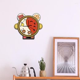 Wall Clocks Clock Mandarin Duck Pot Creative Cartoon Character Wall-mounted Mute Home Living Room Shop Decoration L705Y