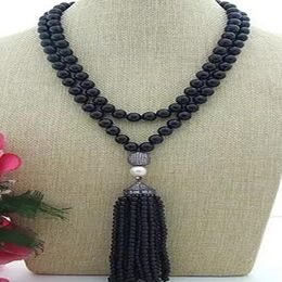 8mm Faceted Onyx Necklace CZ Pave Pendant necklace for women48"