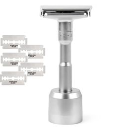 Electric Shavers Adjustable Double Edge Classic Safety Razor Man Shaving With 5 pcs Coated Blades Shaver 221203