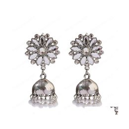 Dangle Chandelier Classic White Crystal Flower Earrings 2021 Fashion Bohemia Dangle Earring Wedding Party Jewellery Ear Gift Drop Del Dhprr