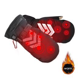 Ski Gloves Thermal Winter Electric Heated Windproof Cycling Warm Heating Touch Screen Skiing USB Rechargeable Warmer Mittens 221203