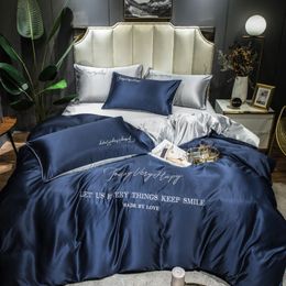 Bedding sets Washed PLA cool fiber bedding comfortable king size home bedroom bed cover solid color quilt duvet 221206