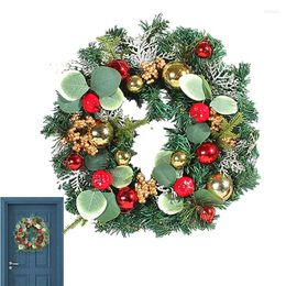 Decorative Flowers Christmas Front Door Wreath 30CM Artificial Tree With Pine Needles And Eucalyptus Leaves Indoor Outdoor