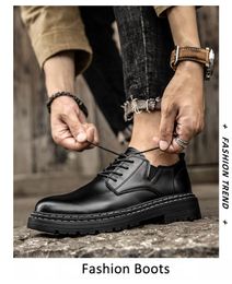 2023 New in Man Leather Shoes for men black Boot fashion boots